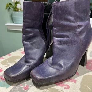 Chic Purple Heeled Boots for Women